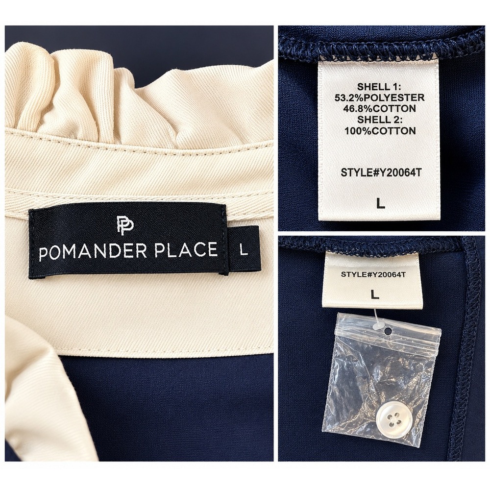 Tuckernuck Pomander Place Charlotte Navy Terry Mini Dress Fall (MSRP: $178) L - Picture 9 of 9